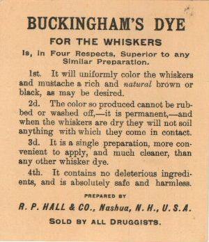 Buckingham's Dye for the Wiskers (back)