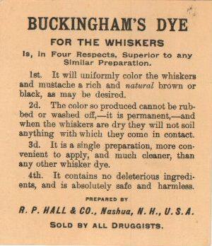 Buckingham's Dye for the Wiskers (back)
